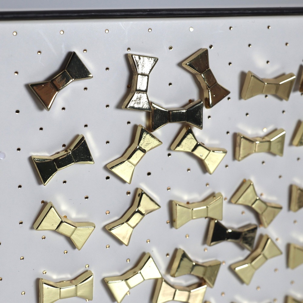 Kate Spade Bow Push Pins Gold Metallic Decorative Stationery Office Open Box New - Picture 6 of 7